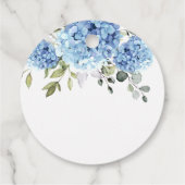 Elegant Blue Hydrangea Eucalyptus Brautparty Geschenkanhänger (Rückseite)