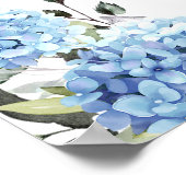 Elegant Blue Hydrangea Eucalyptus Brautparty Poster (Ecke)