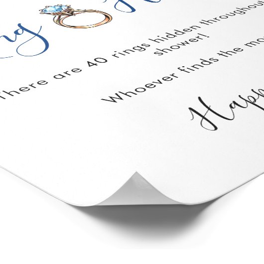 Elegant Blue Hydrangea Eucalyptus Brautparty Poster (Ecke)