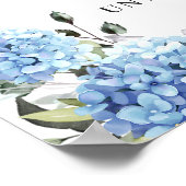Elegant Blue Hydrangea Eucalyptus Brautparty Poster (Ecke)