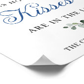 Elegant Blue Hydrangea Eucalyptus Brautparty Poster (Ecke)