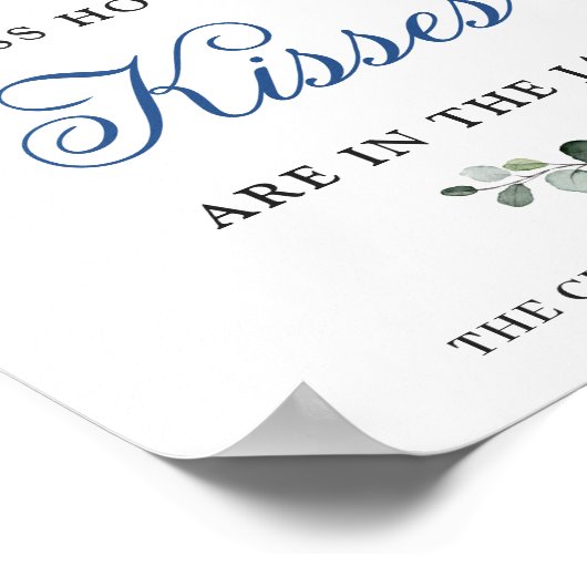 Elegant Blue Hydrangea Eucalyptus Brautparty Poster (Ecke)