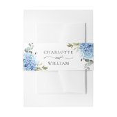 Elegant Blue Hydrangea Eucalyptus Floral Wedding Einladungsbanderole (Vorderseite Beispiel)
