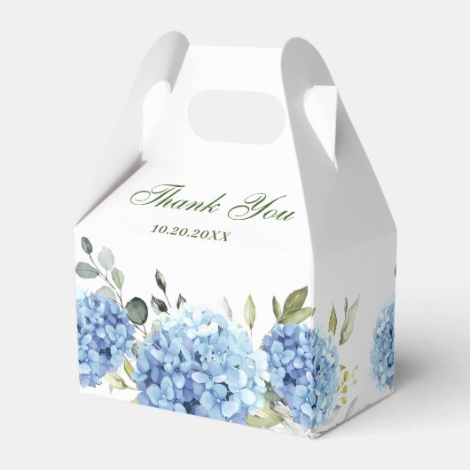 Elegant Blue Hydrangea Eucalyptus Gift Wedding Geschenkschachtel (Rückseite)