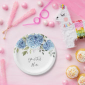 Elegant Blue Hydrangea Eucalyptus Party Pappteller (Party)