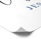 Elegant Blue Hydrangea Eucalyptus PROBE DINNER Poster (Ecke)