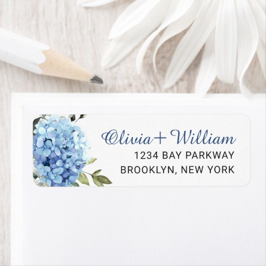 Elegant Blue Hydrangea Eucalyptus Rücksendeadresse (Insitu)