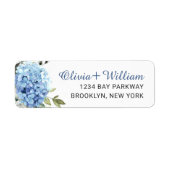 Elegant Blue Hydrangea Eucalyptus Rücksendeadresse (Vorne)