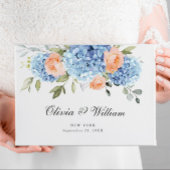 Elegant Blue Hydrangea Eucalyptus Wedding Gästebuch