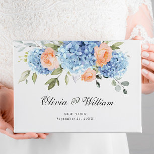 Elegant Blue Hydrangea Eucalyptus Wedding Gästebuch