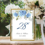 Elegant Blue Hydrangea Eucalyptus Wedding Tischnummer<br><div class="desc">Für weitere Anpassungen klicken Sie bitte auf den Link "Weitere Anpassung" und verwenden Sie unser Design-Tool,  um diese Vorlage zu ändern. Wenn Sie Hilfe oder passende Artikel benötigen,  kontaktieren Sie mich bitte.</div>