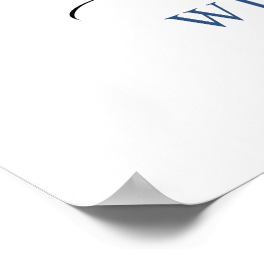 Elegant Blue Hydrangea Eucalyptus Wedding Willkomm Poster (Ecke)