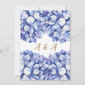 Elegant Blue Hydrangea Floral Einladung (Rückseite)