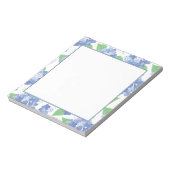 Elegant Blue Hydrangea Floral Notepad Notizblock (Rotiert)
