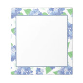 Elegant Blue Hydrangea Floral Notepad Notizblock (Vorderseite)