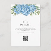 Elegant Blue Hydrangea Floral Wedding Begleitkarte (Vorderseite)