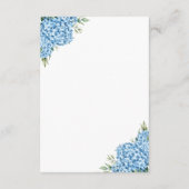 Elegant Blue Hydrangea Floral Wedding Begleitkarte (Rückseite)