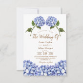 Elegant Blue Hydrangea Floral Wedding Einladung (Vorderseite)