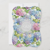 Elegant Blue Hydrangea Floral Wedding Einladung (Rückseite)