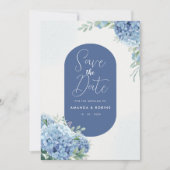 Elegant Blue Hydrangea Floral Wedding Einladung (Vorderseite)