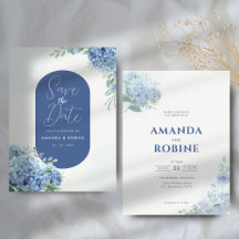 Elegant Blue Hydrangea Floral Wedding