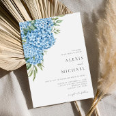 Elegant Blue Hydrangea Floral Wedding Einladung