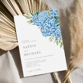Elegant Blue Hydrangea Floral Wedding Einladung