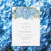 Elegant Blue Hydrangea Floral Wedding Einladung