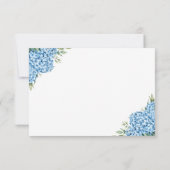 Elegant Blue Hydrangea Floral Wedding RSVP Karte (Rückseite)
