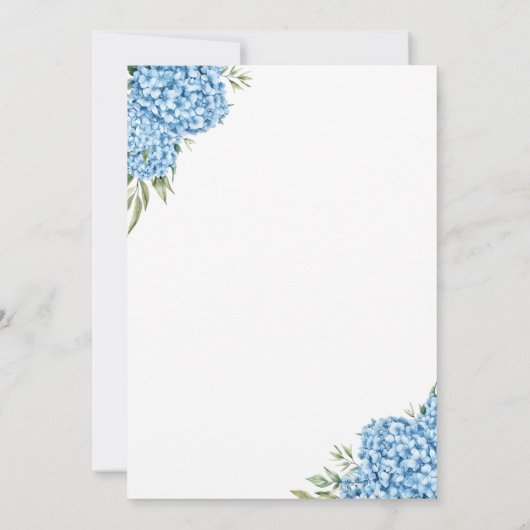 Elegant Blue Hydrangea Floral Wedding Save The Date (Rückseite)