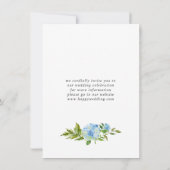 Elegant Blue Hydrangea Floral Wedding Save The Date (Rückseite)