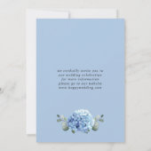 Elegant Blue Hydrangea Floral Wedding Save The Date (Rückseite)
