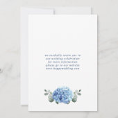 Elegant Blue Hydrangea Floral Wedding Save The Date (Rückseite)