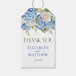 Elegant Blue Hydrangea Floral Wedding Vielen Dank Geschenkanhänger