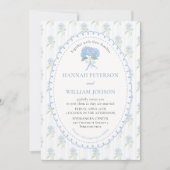 Elegant Blue Hydrangea Flower Wedding Invitation Einladung (Vorderseite)