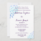 Elegant Blue Hydrangea Formal Wedding Einladung (Vorderseite)