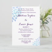 Elegant Blue Hydrangea Formal Wedding Einladung (Stehend Vorderseite)