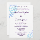 Elegant Blue Hydrangea Formal Wedding Einladung (Vorne/Hinten)