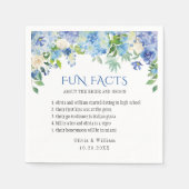 Elegant Blue Hydrangea Fun Fakten Hochzeit Serviette (Vorderseite)