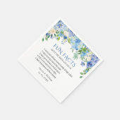 Elegant Blue Hydrangea Fun Fakten Hochzeit Serviette (Ecke)