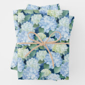 Elegant Blue Hydrangea Geschenkpapier Set (Beispiel)