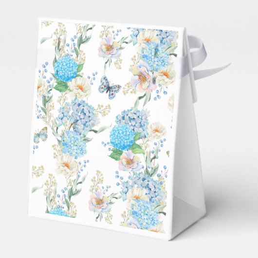 Elegant Blue Hydrangea Geschenkschachtel (Rückseite)