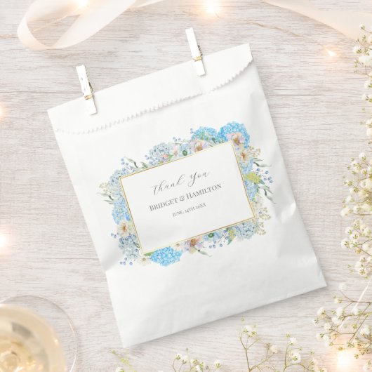 Elegant Blue Hydrangea Geschenktütchen (Ausgeschnitten)