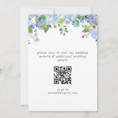 Elegant Blue Hydrangea Greeneria Wedding QR Save The Date (Rückseite)