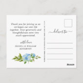Elegant Blue Hydrangea Greenerity Wedding Vielen D Postkarte (Rückseite)