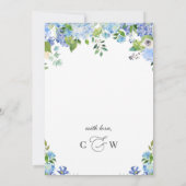 Elegant Blue Hydrangea Grüne Hochzeit Save The Date (Rückseite)