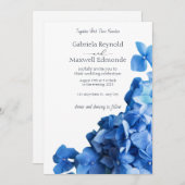Elegant Blue Hydrangea Hochzeit Einladung (Vorne/Hinten)