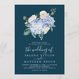 Elegant Blue Hydrangea | Hochzeit von Einladung