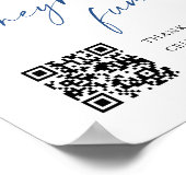 Elegant Blue Hydrangea Honeymoon Fund Wedding Poster (Ecke)