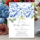 Elegant Blue Hydrangea Kinderdusche Einladung